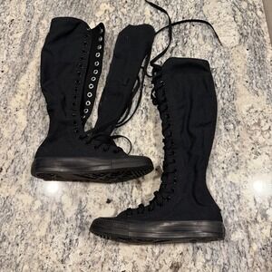 RARE Converse Black All Star Knee High XX-HI Tall Y2K Vibes Size 5.5 A12325C NEW